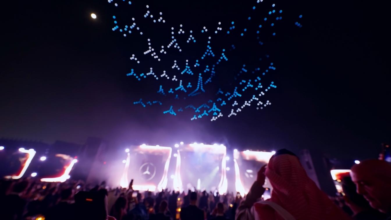 Latin American Drone Show Powered by DAMODA's Mega-Swarm Tech